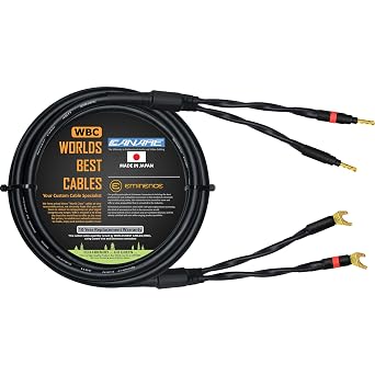 WORLDS BEST CABLES 4 Foot - Canare 4S11 Audiophile Grade - HiFi Star-Quad Single Speaker Cable for Center Channel with Eminence Gold Banana & Spade Connectors