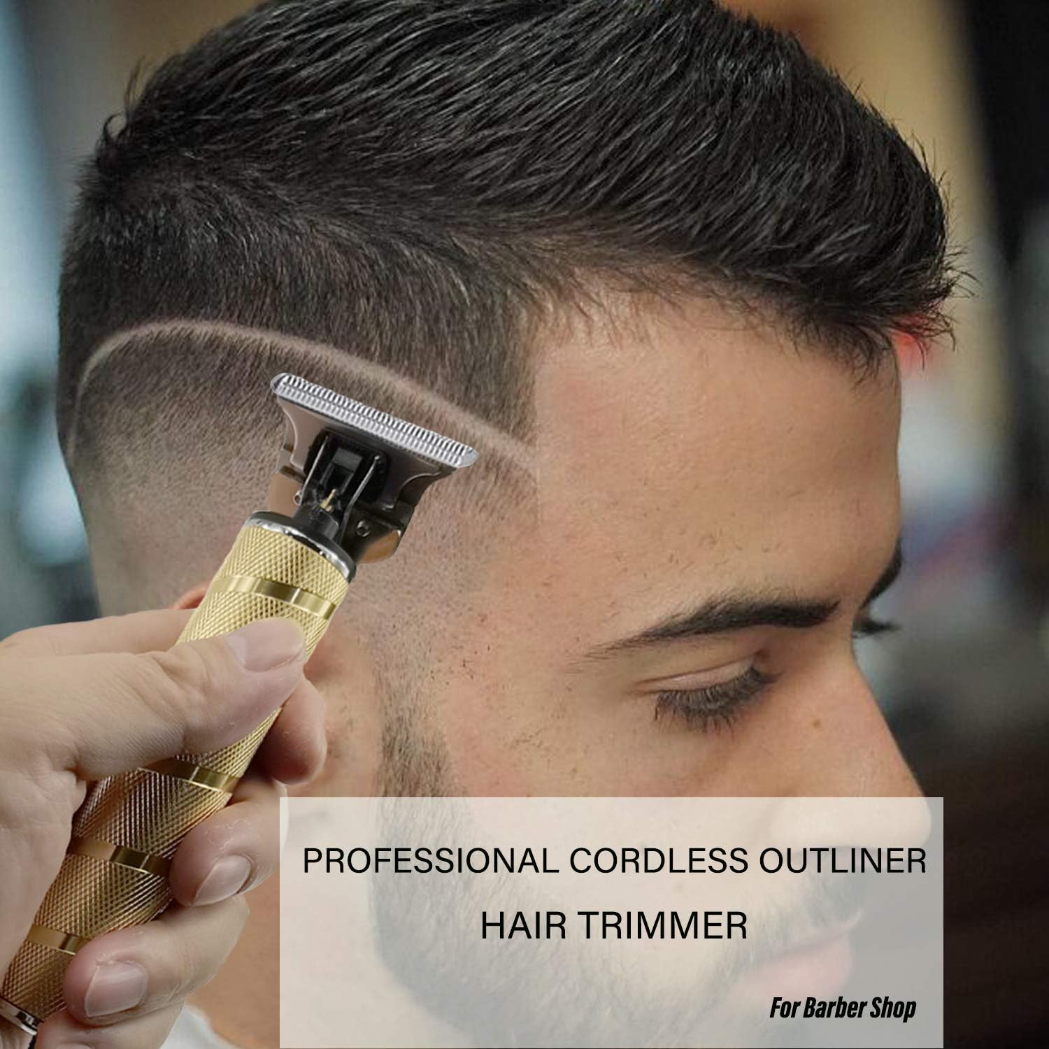 Professional Cordless Outliner Hair Trimmer, Pro Li Clippers Barber Accessories,T-Blade Trimmer Hair Clippers,Men Beard Shaver Bar for Home Barber Shop