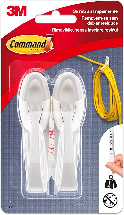 Command 935463 – Ganchos agrupadores de cables 2 Stück + 2 tiras Command 935463 – Ganchos agrupadores de cables 2 Stück + 2 tiras