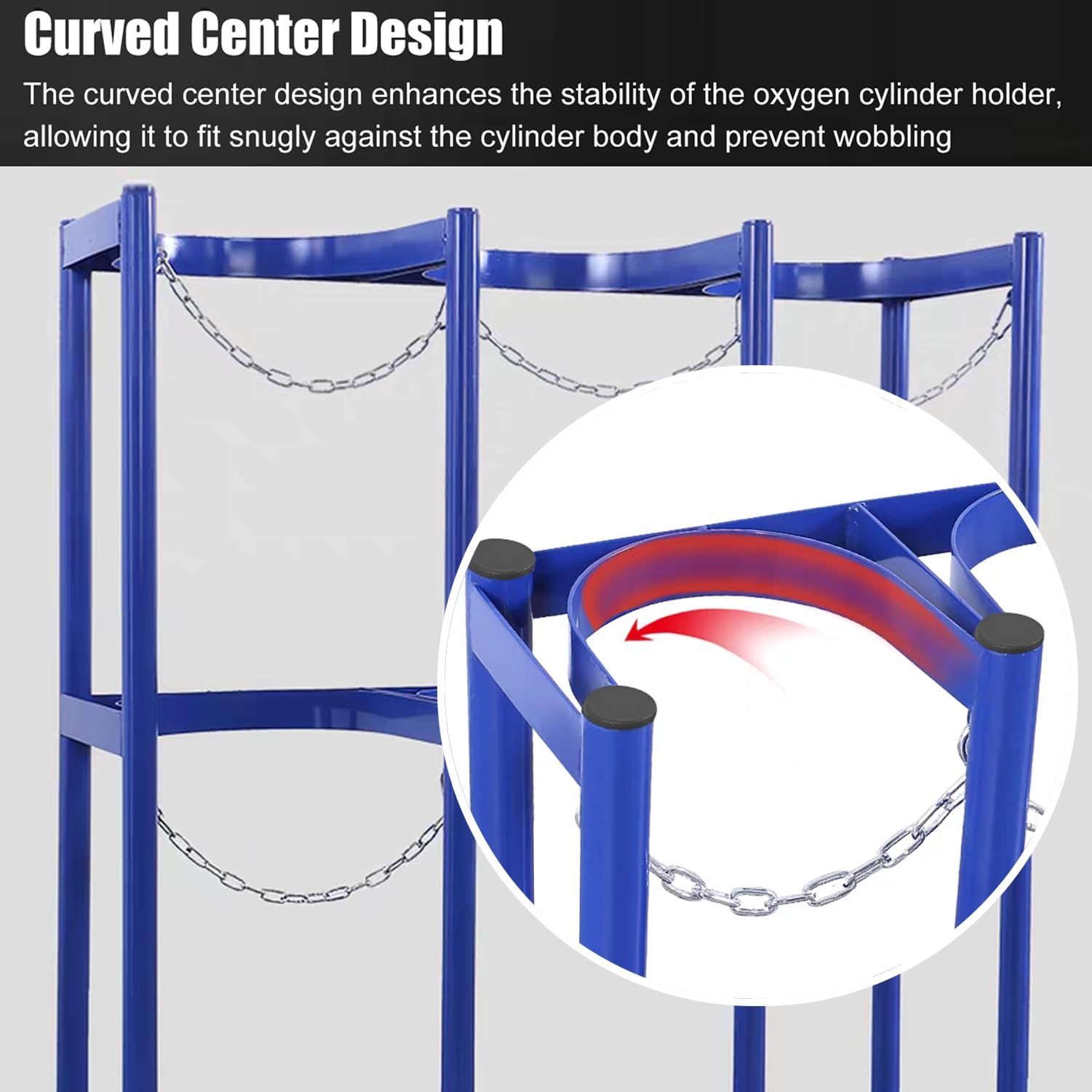 Soporte Para Bombonas De Gas, Estante De Acero Resistente Para Bombonas De Oxígeno Y CO2 De 8-10 Litros, Solución De Almacenamiento Para Taller Y Garaje.(Blue)