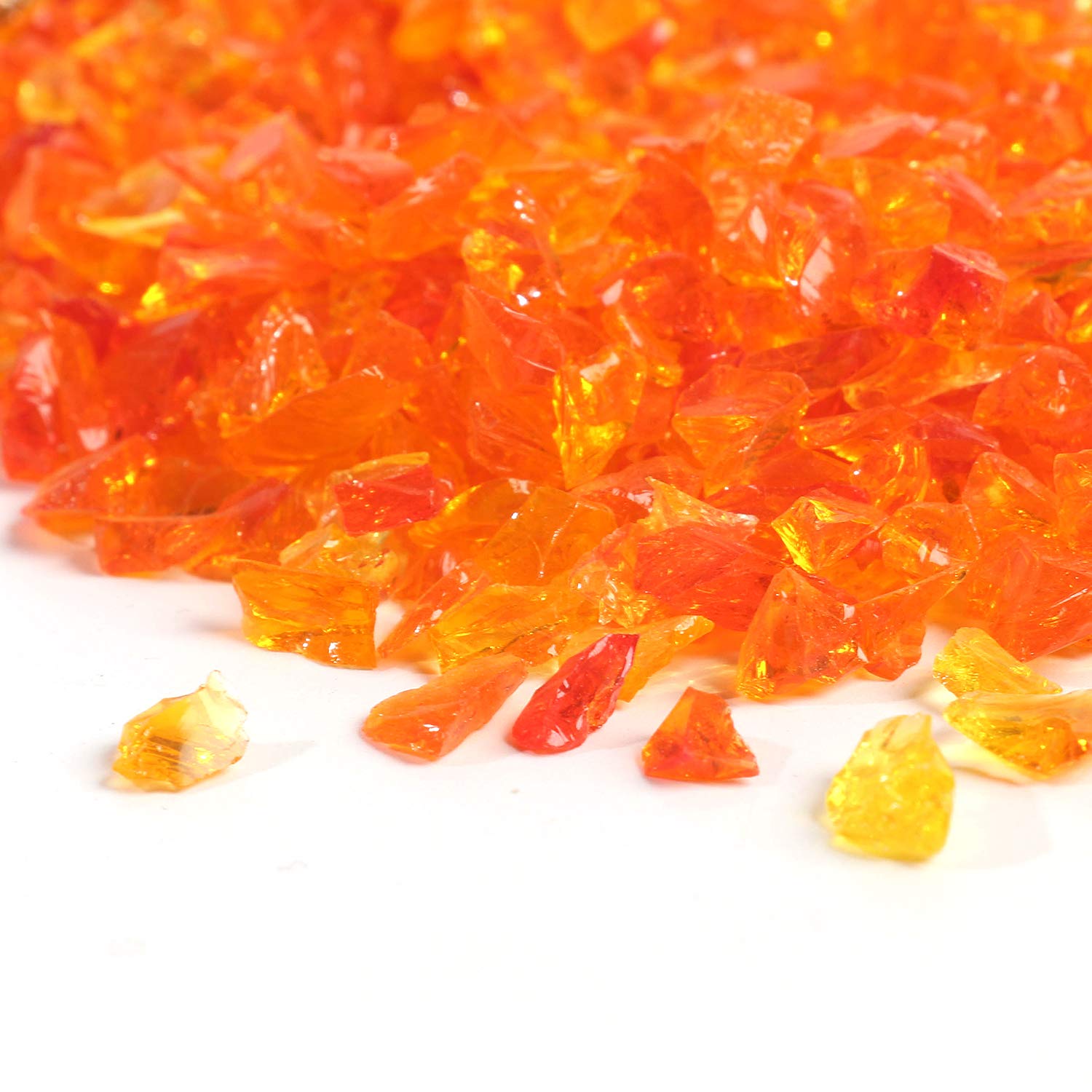 玻璃砂 ガラス砂 小石 装飾用 庭 石 岩 水槽 クリスタルイエロー 305g