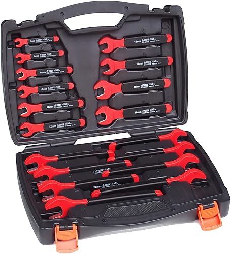 Miniatura 7 de Rhino Juego de llaves aisladas de extremo abierto 1000V 18 piezas Kit de llaves métricas de 0.276 in - 0.945 in