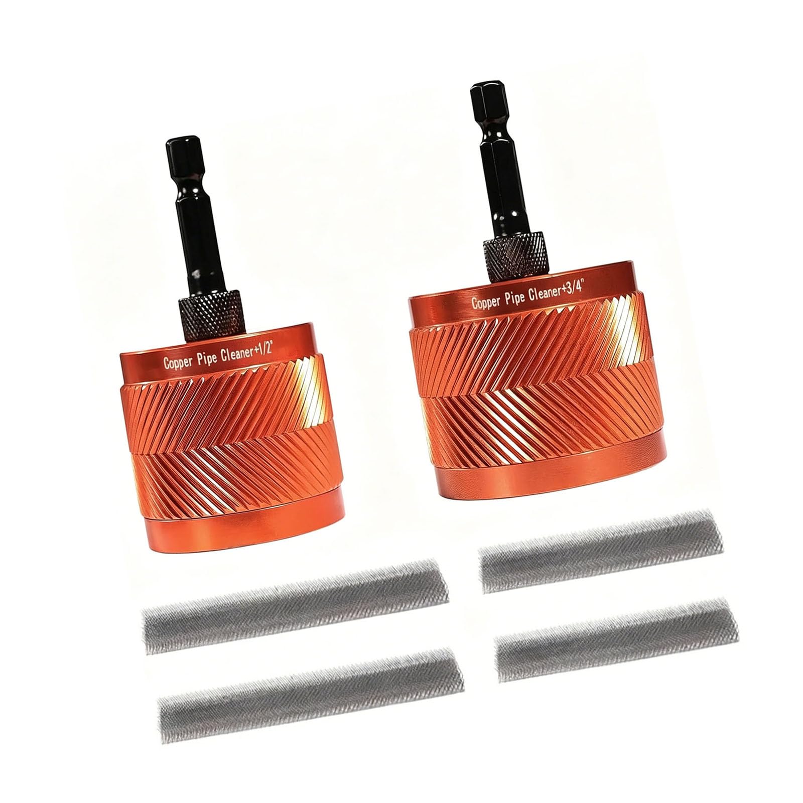 Multiple Size Pipe Polishing Brushes Aluminum Alloy Handle Resistant for HVAC and Automotive Maintenance Hexagonal Shank Tube Cleaning Brush