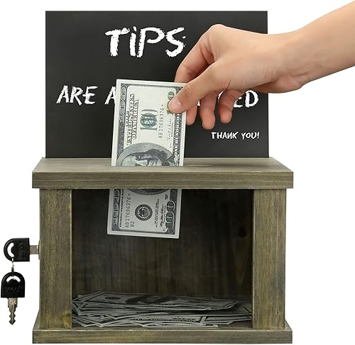 Vista 18 de MyGift Caja de colección de madera maciza quemada rústica montada en la pared con tarjetero de metal negro, caja de comentarios y sugerencias