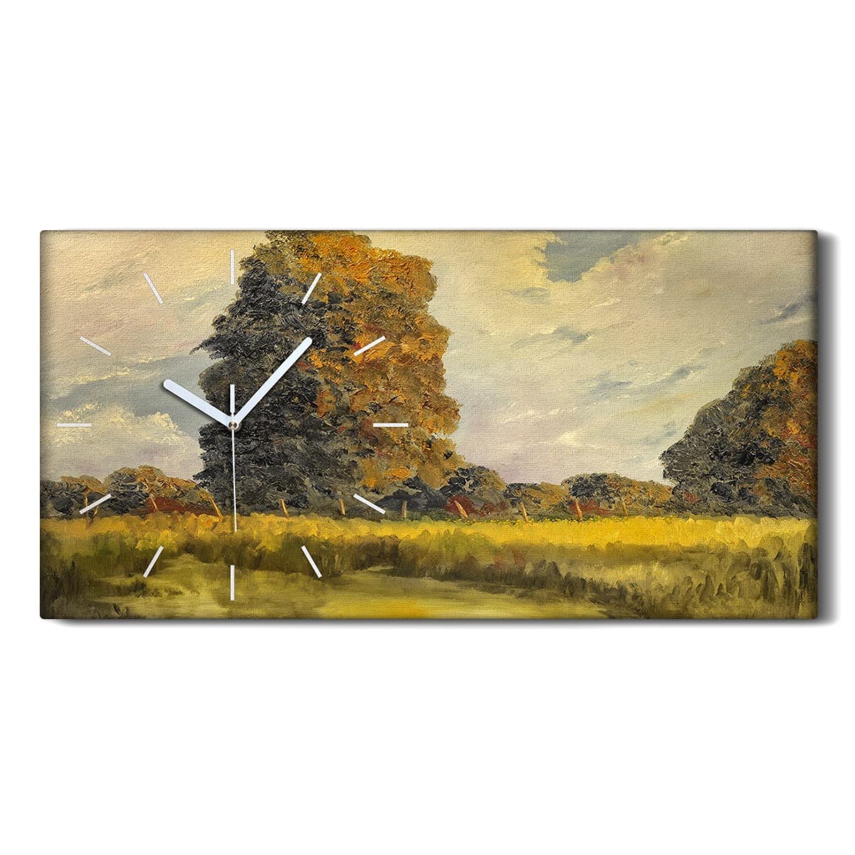 Horloge sur Toile Forêt Silencieuse Coloray : Créez une Ambiance Nature dans Votre Salon