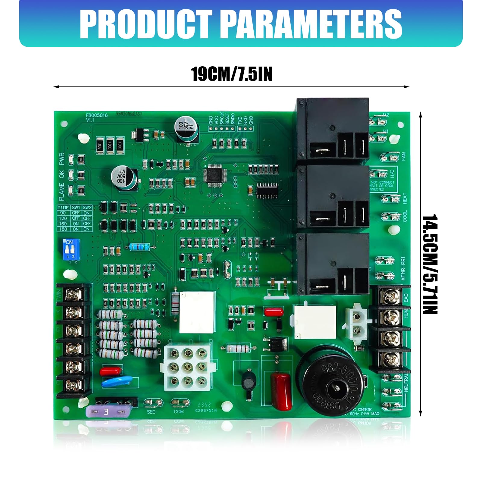 Parte de arranque de llama bien hecha para un uso eficiente del dispositivo de calefacción, fácil configuración y función suave, control de encendido permanente seguro PCB