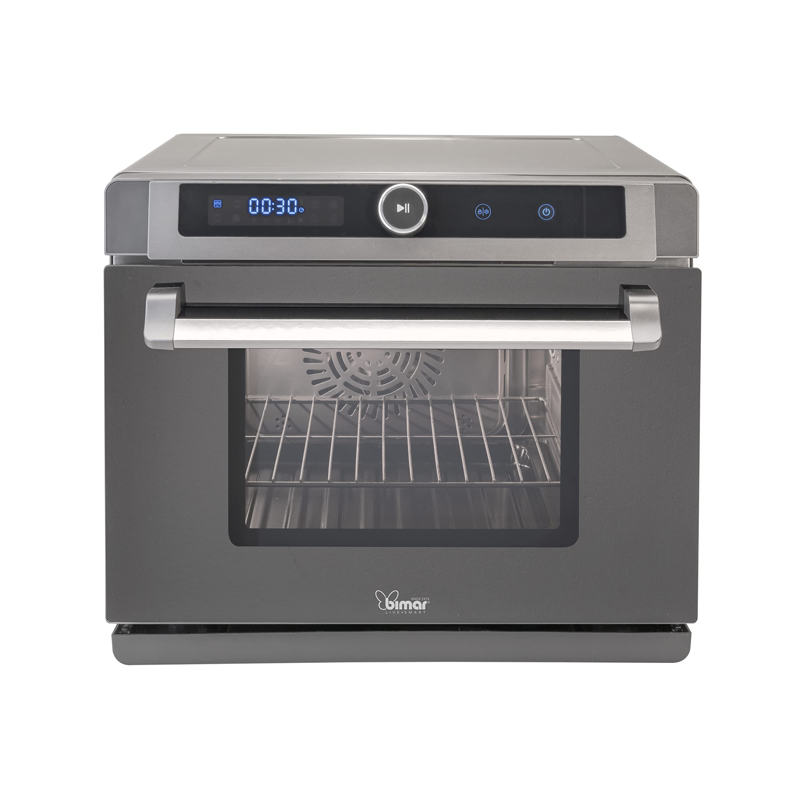 Bimar B400 Forno Elettrico Digitale a Vapore Ventilato da 40 litri in Acciaio Inox, Friggitrice ad Aria Calda XXL, Frittura senza Olio, Cuoce a Bassa Temperatura, Air Fryer, 31 Programmi di Cottura