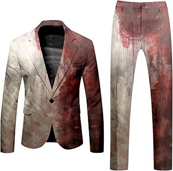 Darringls Halloween Kostüm Herren 2-teilig - Jacke & Trainingshose - Gruselig Anzug