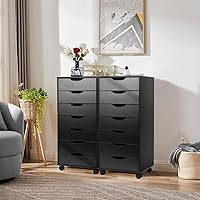 Vista 4 de TUSY Archivadores verticales con ruedas giratorias para oficina en casa, color negro