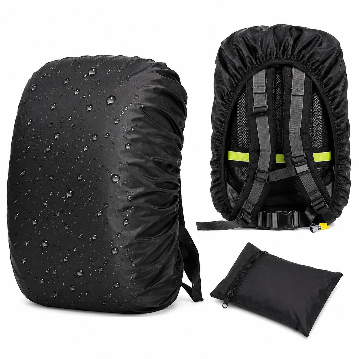 Waterproof Backpack Rain Cover with Reflective Strap & Buckle Lock | Foldable Rain Cover for School, Travel, Hiking & Trekking Bags-image-4