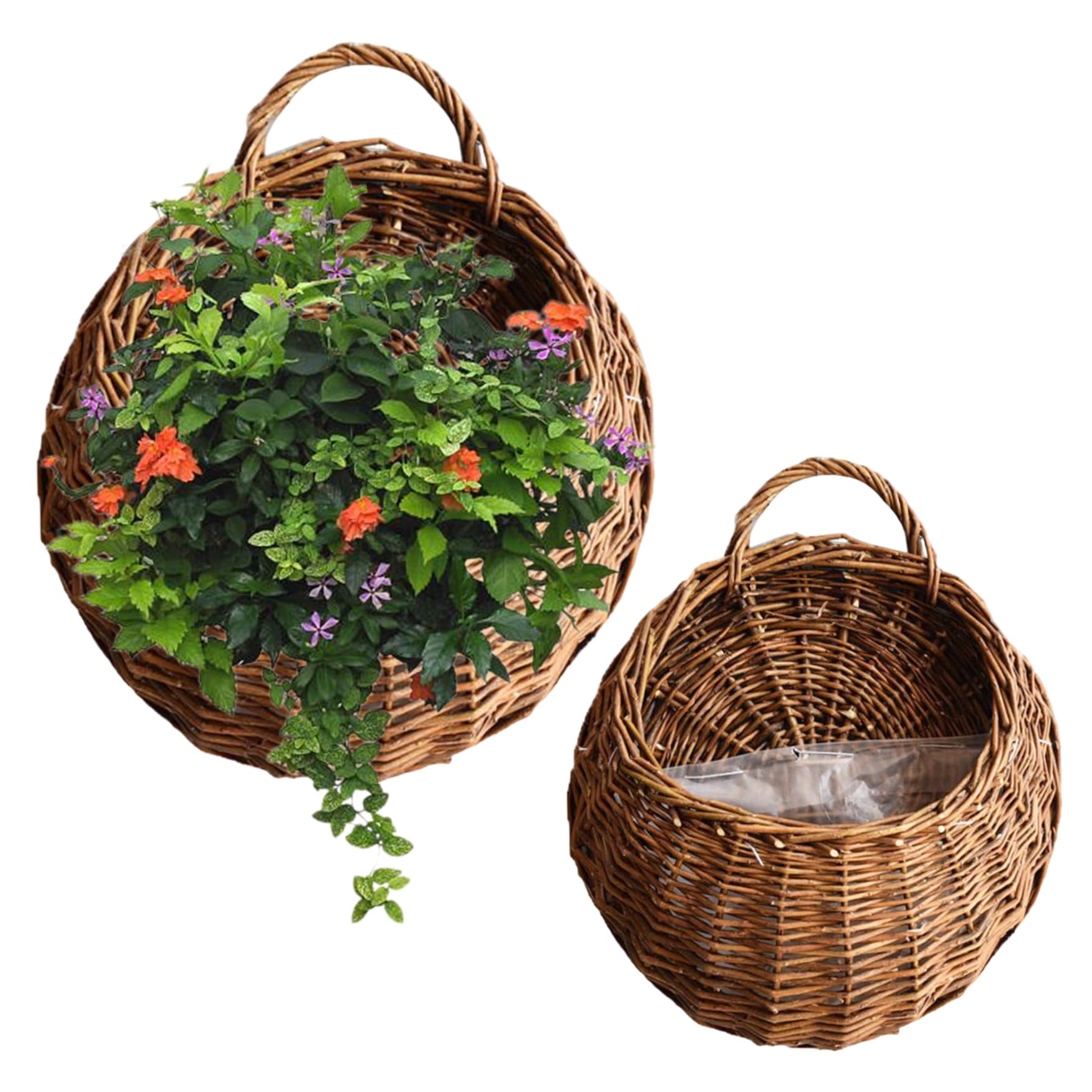 Panier en osier suspendu en rotin naturel tressé avec finitions soignées