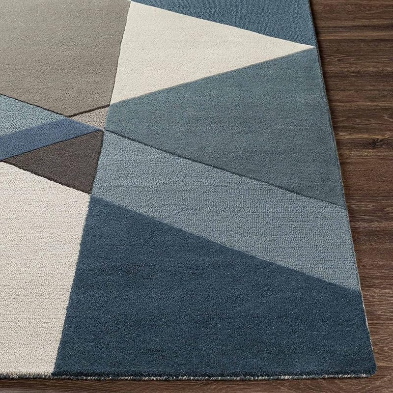 Image of Embossed Handmade GH Wool Thick Geometrical Carpet is a Stylish and Practical Addition to Any Living Room 10X13