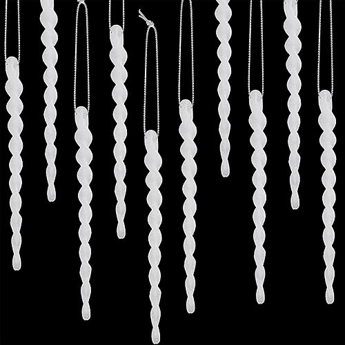 Vista 81 de 30 piezas de carámbanos de plástico retorcidos de plástico de carámbanos de Navidad, decoración colgante para árbol de Navidad, fiesta de Navidad