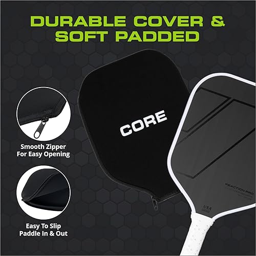 Miniatura 9 de CORE Pickleball - Paletas de pickleball de fibra de carbono - Aprobadas por USAPA - Modelos PRO y de entrada - Empuñadura de confort acolchada con