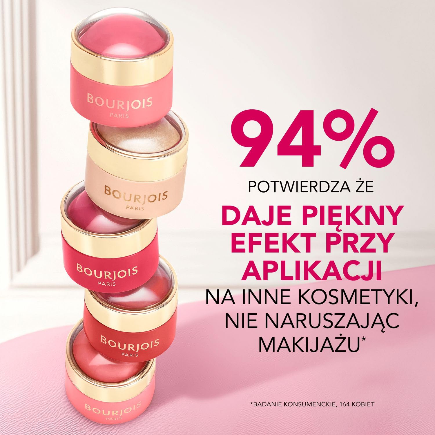 Bourjois Róż do Policzków w Kremie Little Round Pot, 03 Berry, Trwały, Utrzymuje się przez Cały Dzień, Jedwabista, Łatwa do Blendowania Formuła, Naturalny Rumieniec, 8.5 G