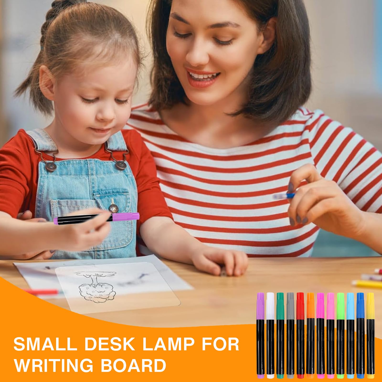 Tablero de Notas Acrílico Luminoso LED 35x25CM para Niños Oficina Escuela Café