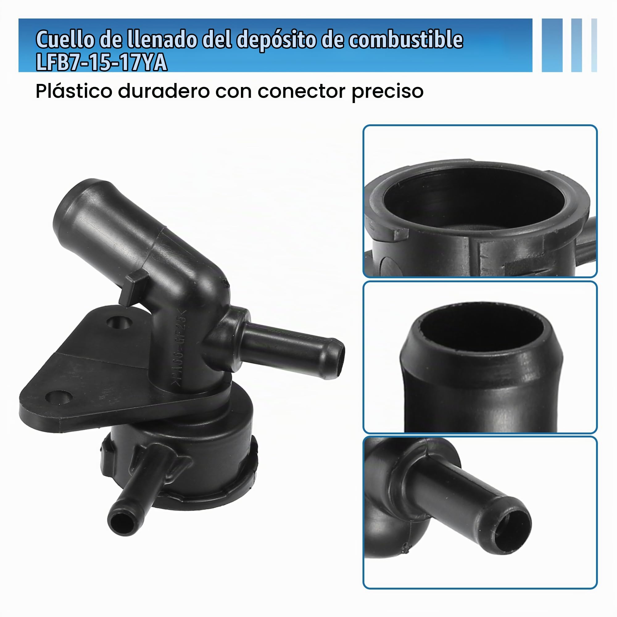 QUARKZMAN Tapa Del Radiador Del Motor Para Mazda 5 2.3L L4 06-10 1 Kit | Lfb71517Ya, Metal Y Plástico, Negro, Incluye 1 Tubo Y 1 Tapa, Resuelve Sobrecalentamiento