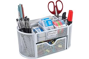 EasyPAG White Mesh Desk Organizer