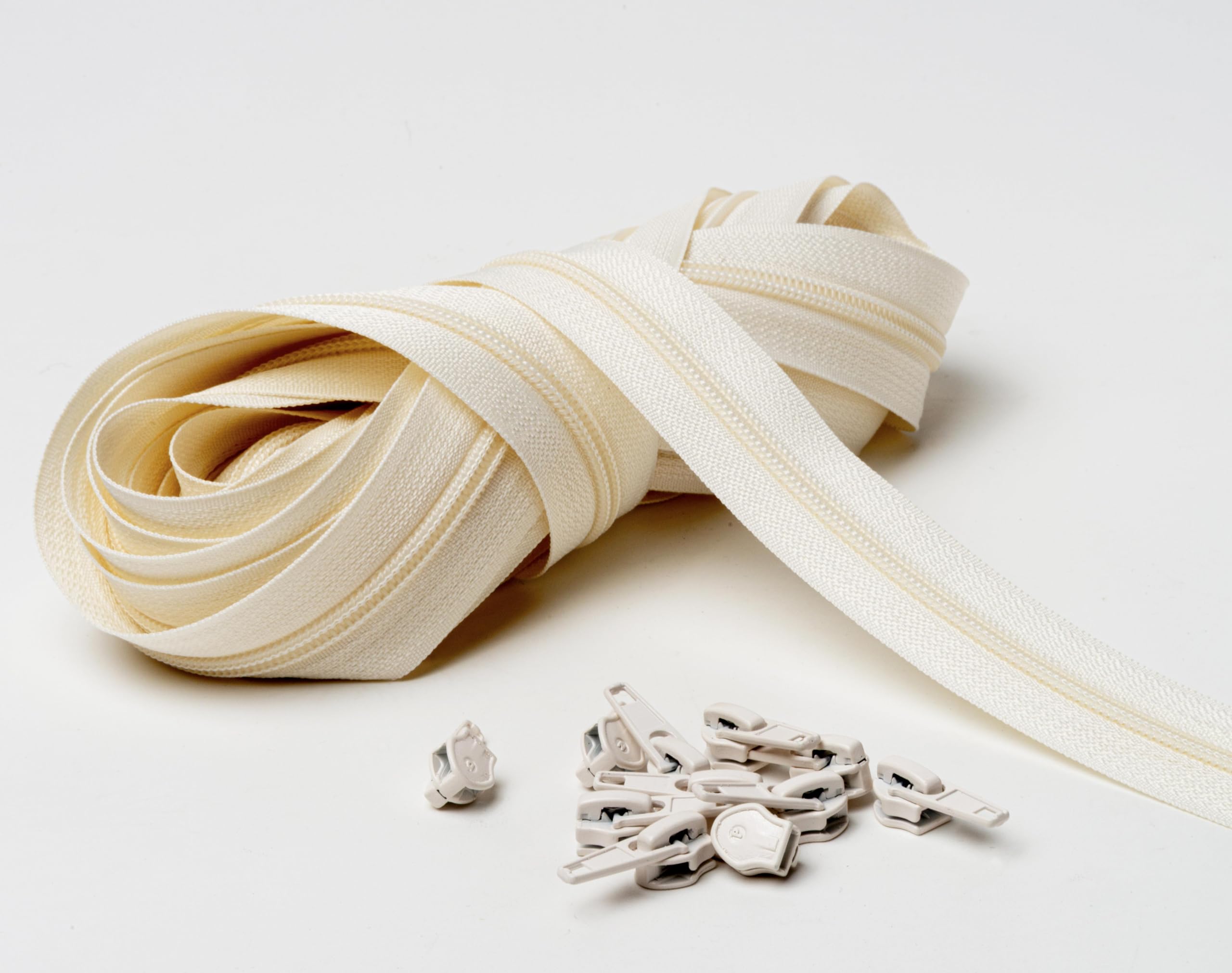 Image secondaire de Fermeture Éclair Crème de 5 Mètres avec 15 Curseurs Métalliques - IPEA