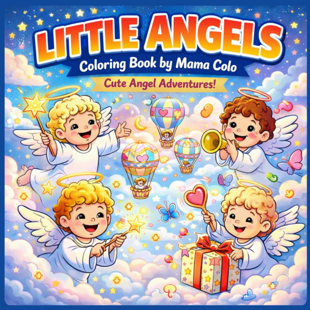 Little Angels Coloring Book: Cute Angel Adventures!