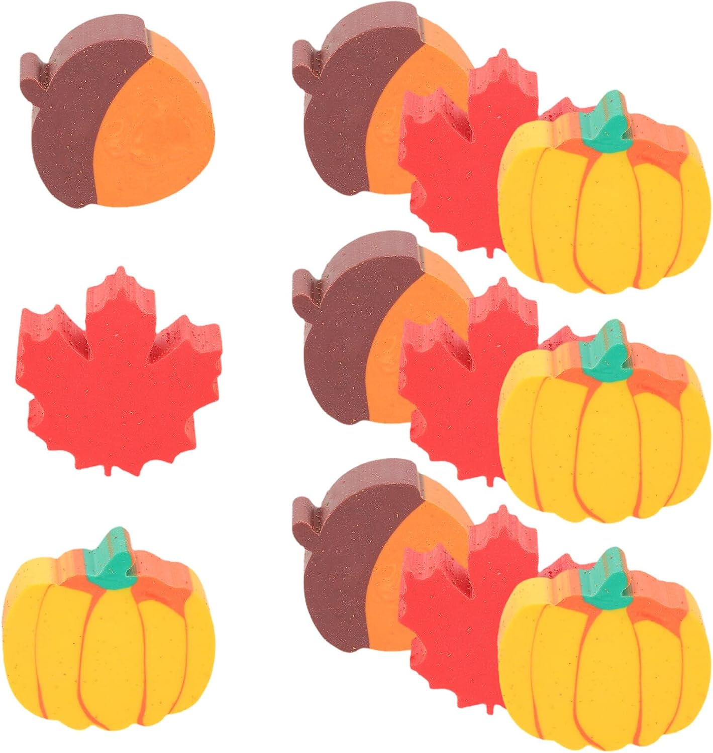 BESPORTBLE 50pcs Thanksgiving Pencil Erasers Fall Eraser Collection Seasonal Pumpkin Acorn Maple Leaf for Classroom Party Favors Homework Rewards