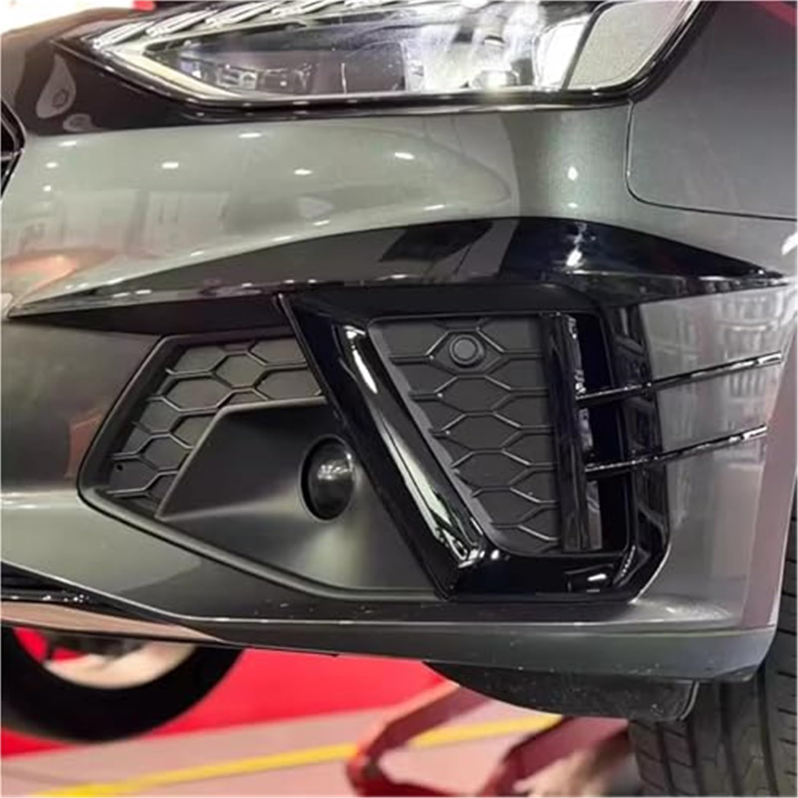 Reflektor Brwi, do A4 S4 B9.5, do Sedan, do Avant 2019-2024 Reflektor samochodowy Światło przeciwmgielne Powieki Brwi Błyszczące Czarne Powieki Bodykit Tuning pasek na brwi do reflektora