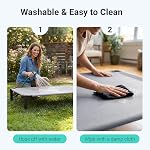 Niubya Elevated Outdoor Dog Bed, Cooling Elevated Pet Cot, Steel-Framed and Non-Slip Feet, Raised Dog Bed with Waterproof, Washable, Breathable Teslin Mesh,Grey 35in