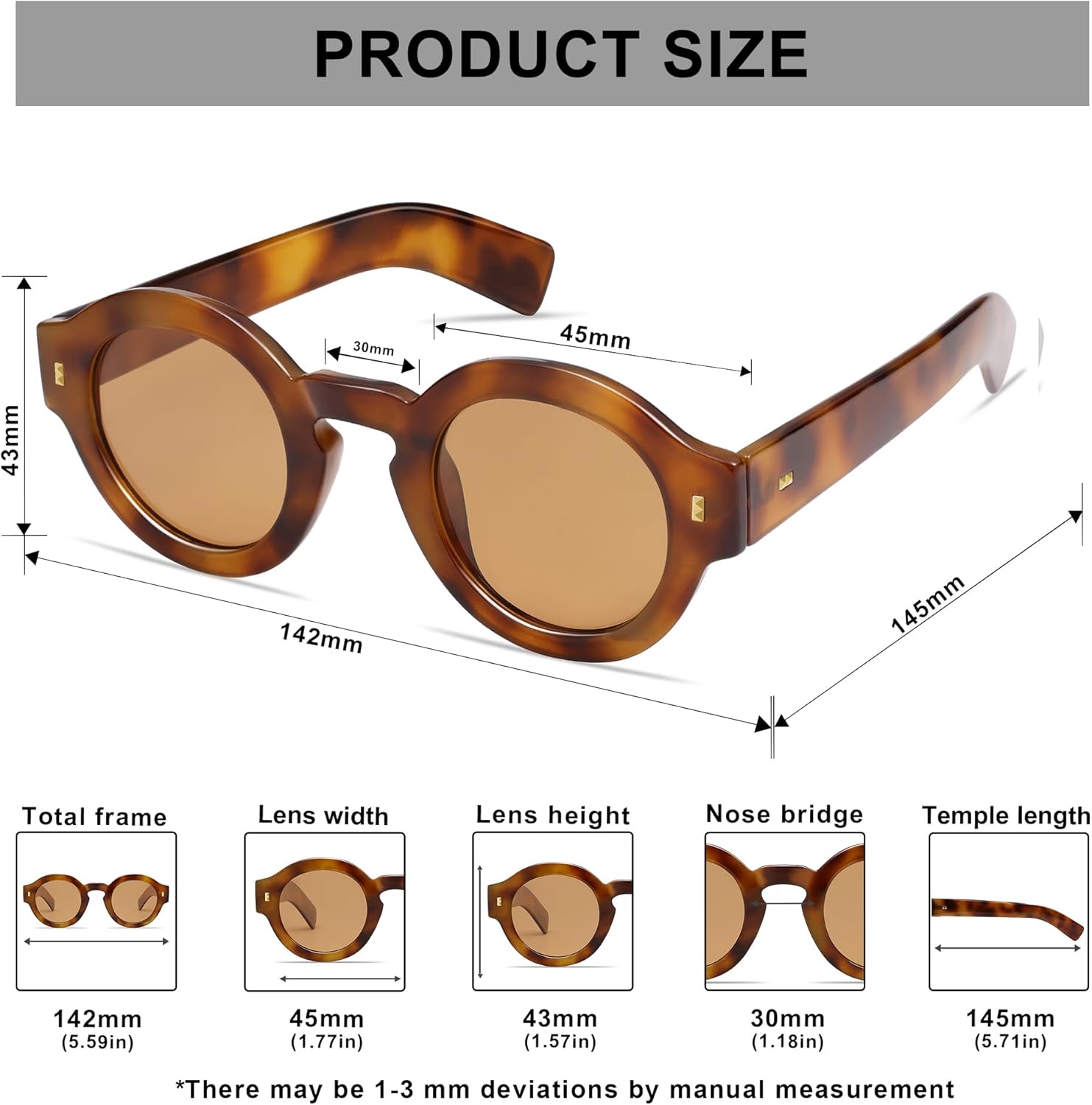 VANLINKER Vintage Round Polarized Sunglasses for Women Men Trendy Shades Retro Circle Sun Glasses VL9743 - Image 4