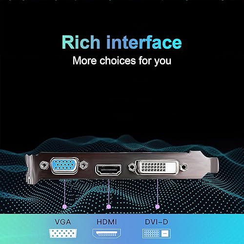 Miniatura 3 de GPVHOSO GeForce GT 730 4GB DDR3 PCI Gaming Graphics Card Express 20 x16 x8 carriles con ventilador de refrigeración VGA HDML DVI Plug and Play