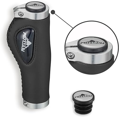 Miniatura 2 de Agarres ergonómicos para manillar de bicicleta, con bloqueo de 2 lados, agarre antideslizante de goma TPR, agarres de bicicleta de piel sintética