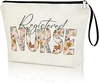 Registered Nurse Gifts RN Theme Makeup Bag For Women Zipper Organiser Cosmetic Case Pouch Nurse Weekend Christmas Nurse Gifts for Women RN Graduation Grad Gifts New Nurses