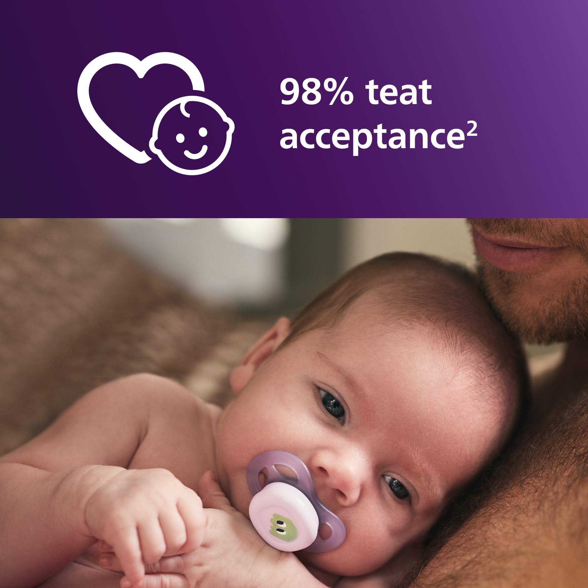 Philips Avent Ultra Start Soothers, Orthodontic Design, for Newborns Soft Silicone Symmetrical Teat, BPA-Free - Image 4