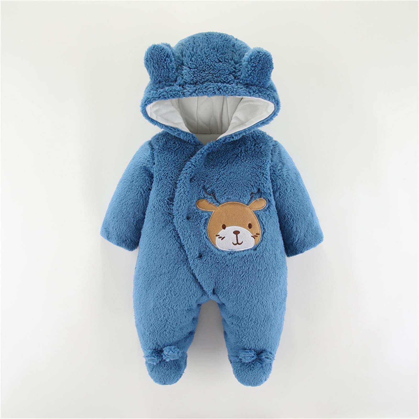 Bambino Neonato Ragazza Animali Manica Lunga Pile Orso Carino Orecchie Con Cappuccio Tutina Tuta Abbigliamento Cappotto Bambino Costume 86