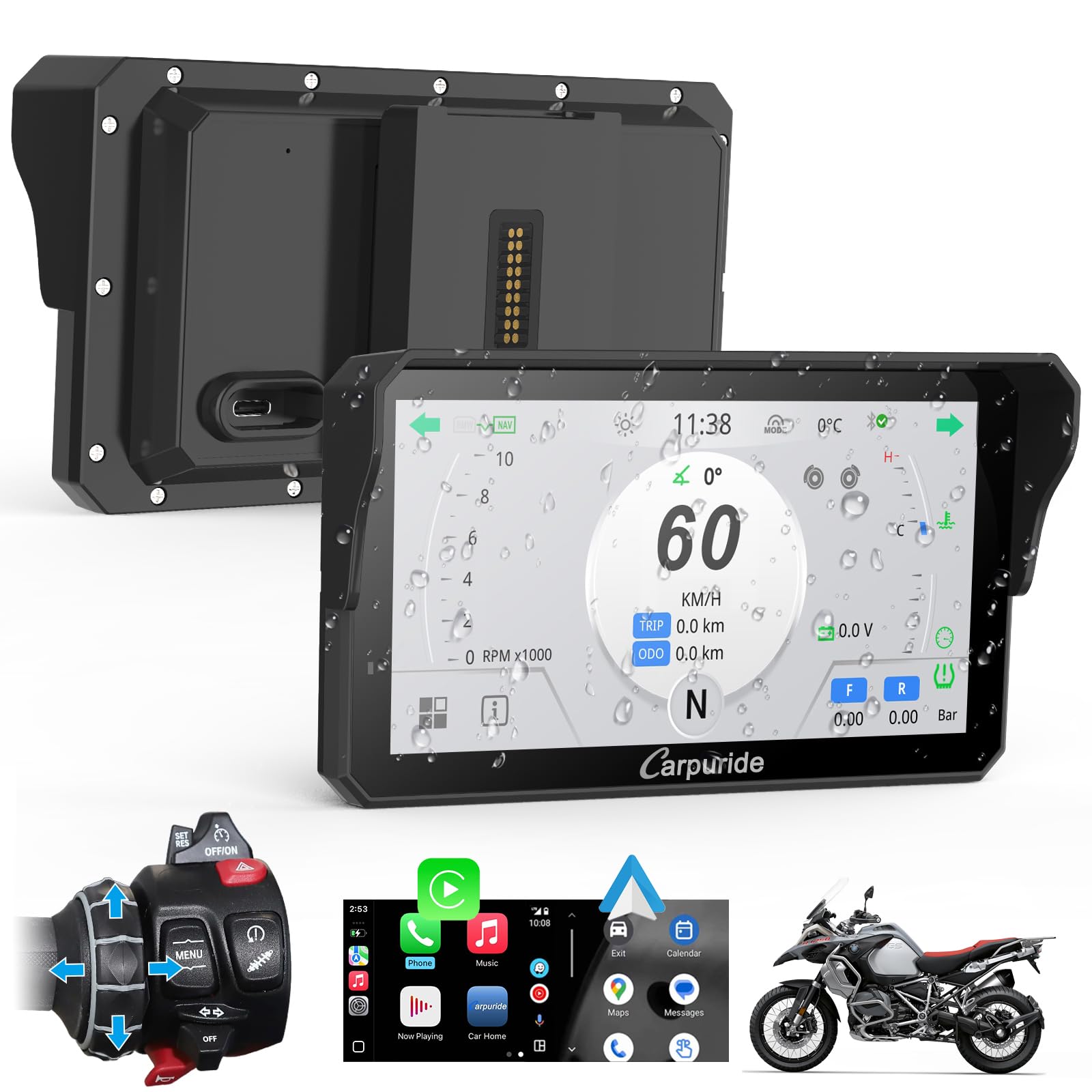Amazon.com: Carpuride W602BSPRO for BMW Motorcycle Carplay