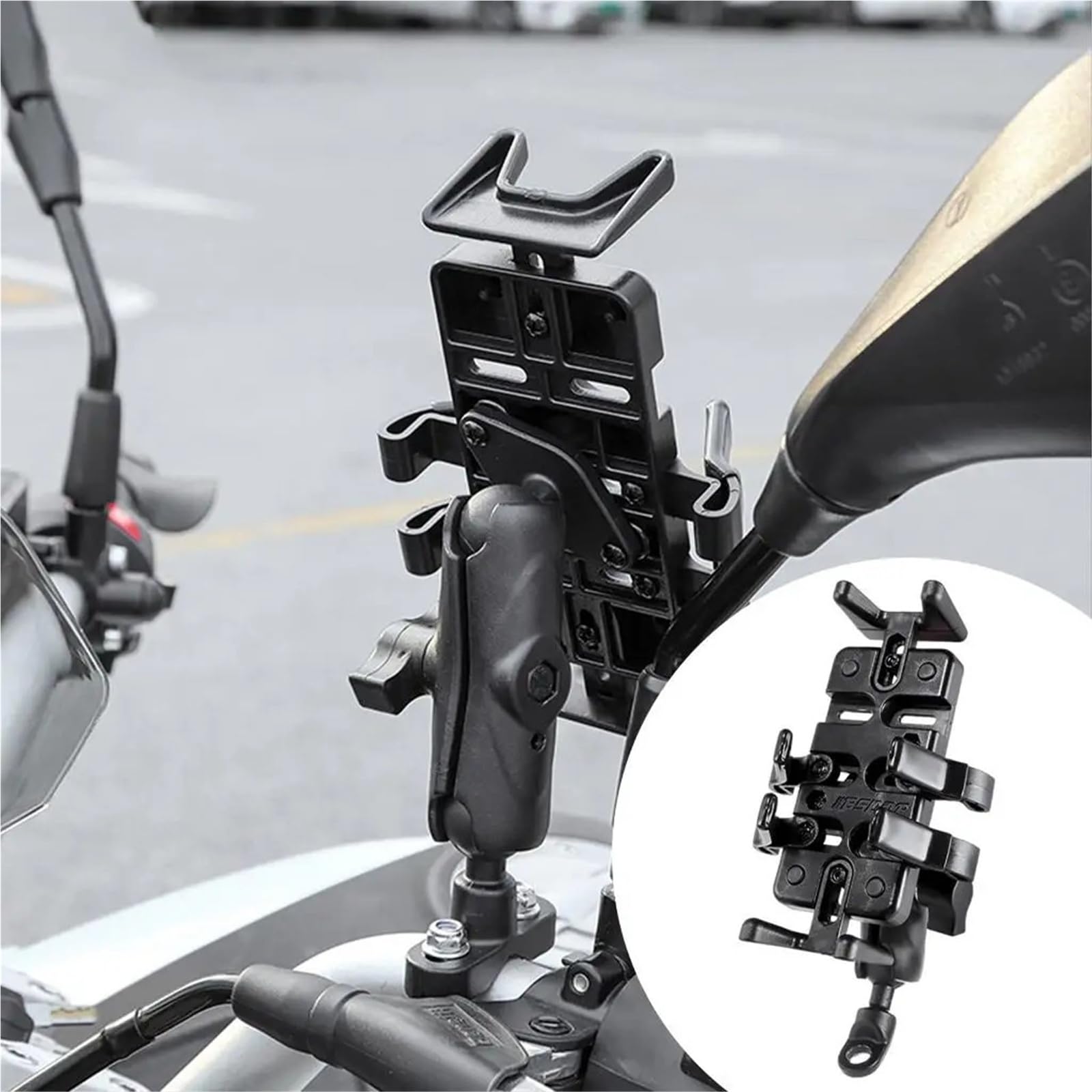 Soporte Movil Moto para Manillar Soporte Metálico Para Teléfono De Motocicleta, Apto Para Motos, Scooters Y Teléfonos Móviles De 3,5 A 7 Pulgadas. Abrazadera Para Teléfono Celular En El Manillar De La