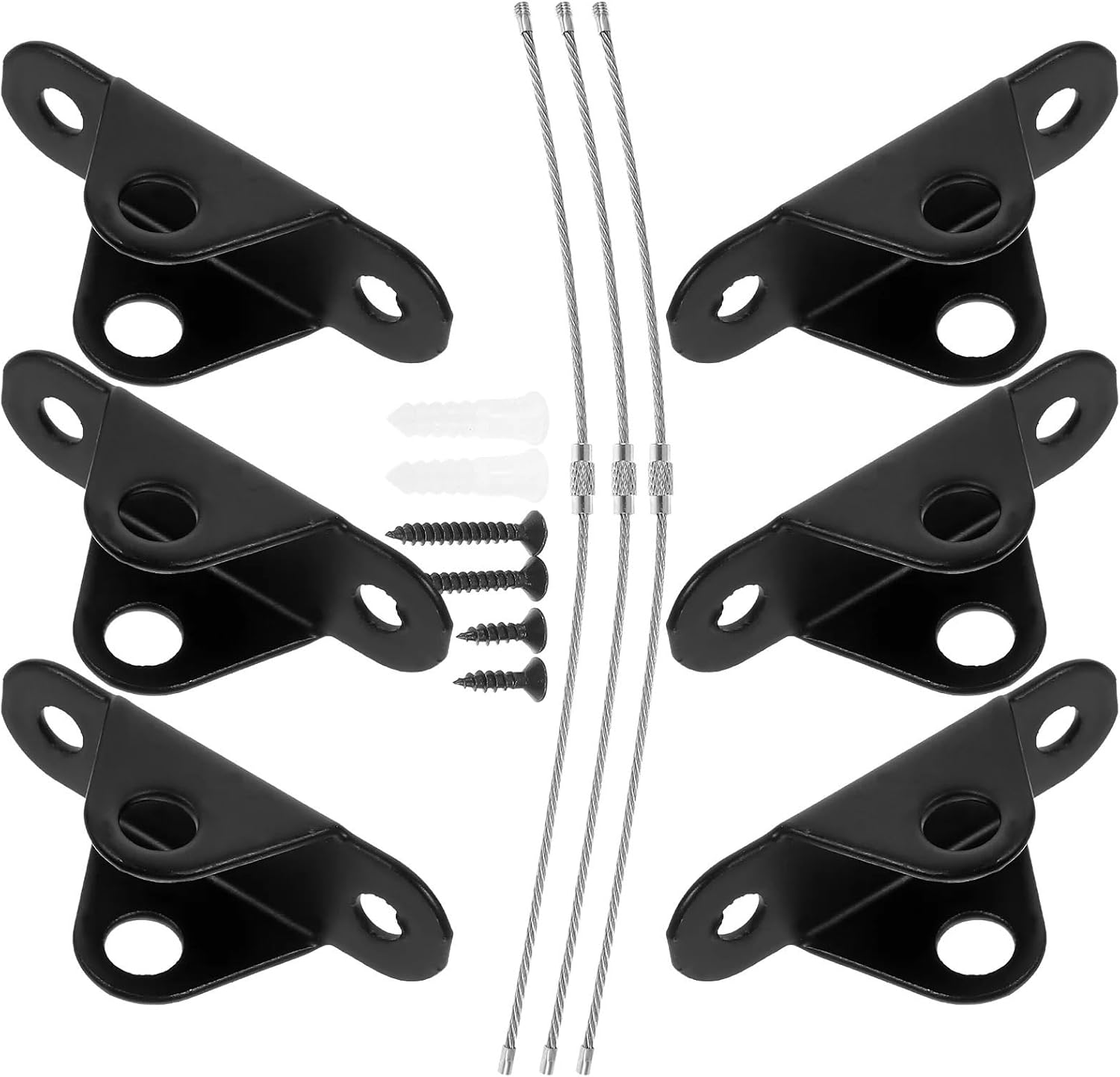 Lawsen Furniture Anchors 15pcs Anti Tip Furniture Straps Cabinet Locks Furniture Anchors Hardware Dresser Protection for Furniture Dresser(Black)