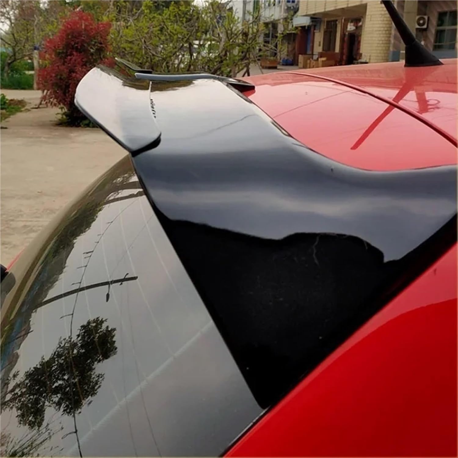 for Volkswagen Polo 5 MK5 6R 6C GTI 2009-2017 Oettinger Style Roof Spoiler Wing Extentions Flaps Rear Car Styling Kits(Glossy Black)