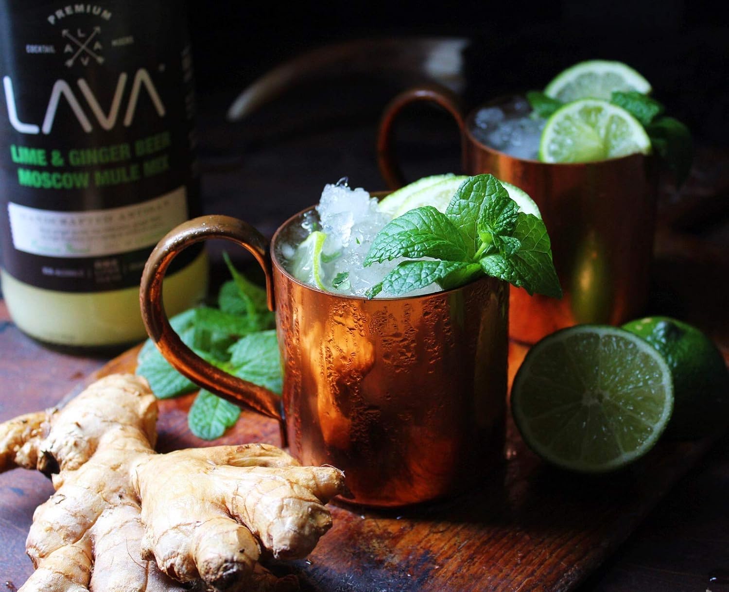 LAVA Premium Spicy Jalapeño Margarita Mix & Spicy Moscow Mule Mix by LAVA Craft Cocktail Co., Lots of Flavor and Ready to Use, 1-Liter (33.8oz) Glass Bottles