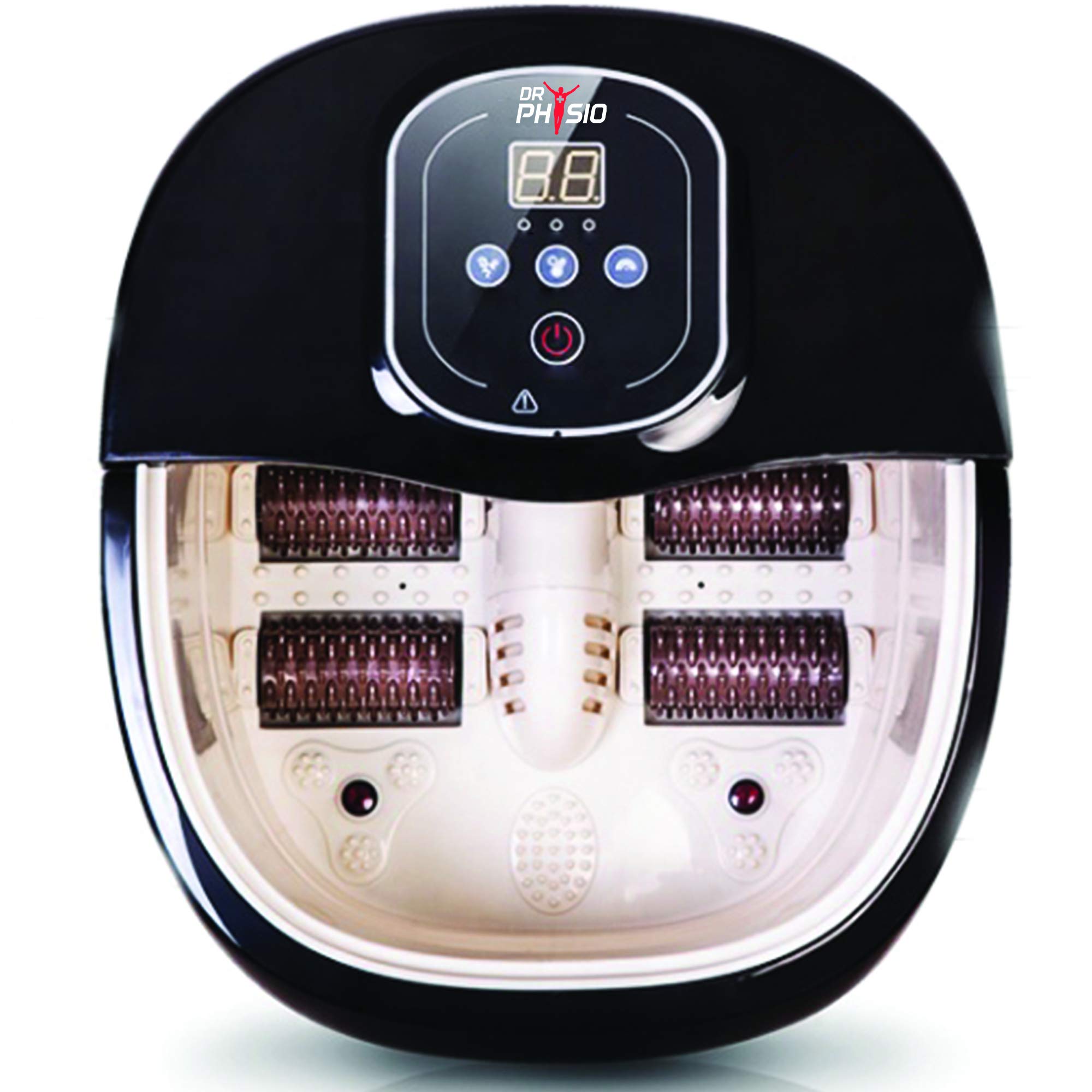 Dr Physio (USA) Electric Powerful Foot Spa Body Massager Machine with Manual Roller, Bubble, Massage & Heat (Massager for Pain relief)