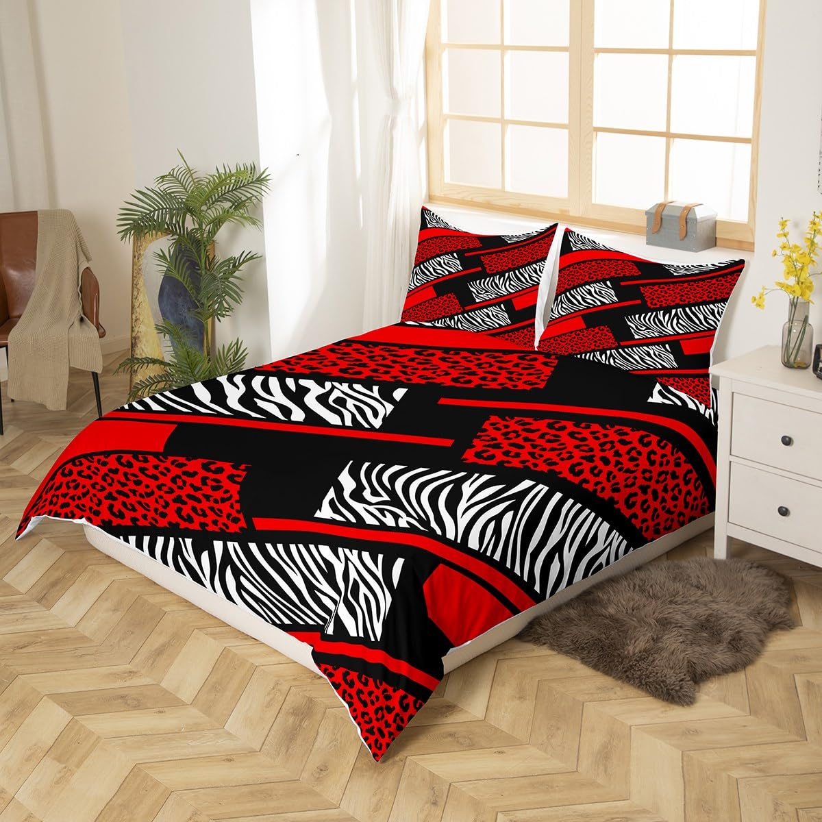Manfei Leopard Zebra Kids Duvet Cover Set Single Size - Image 2