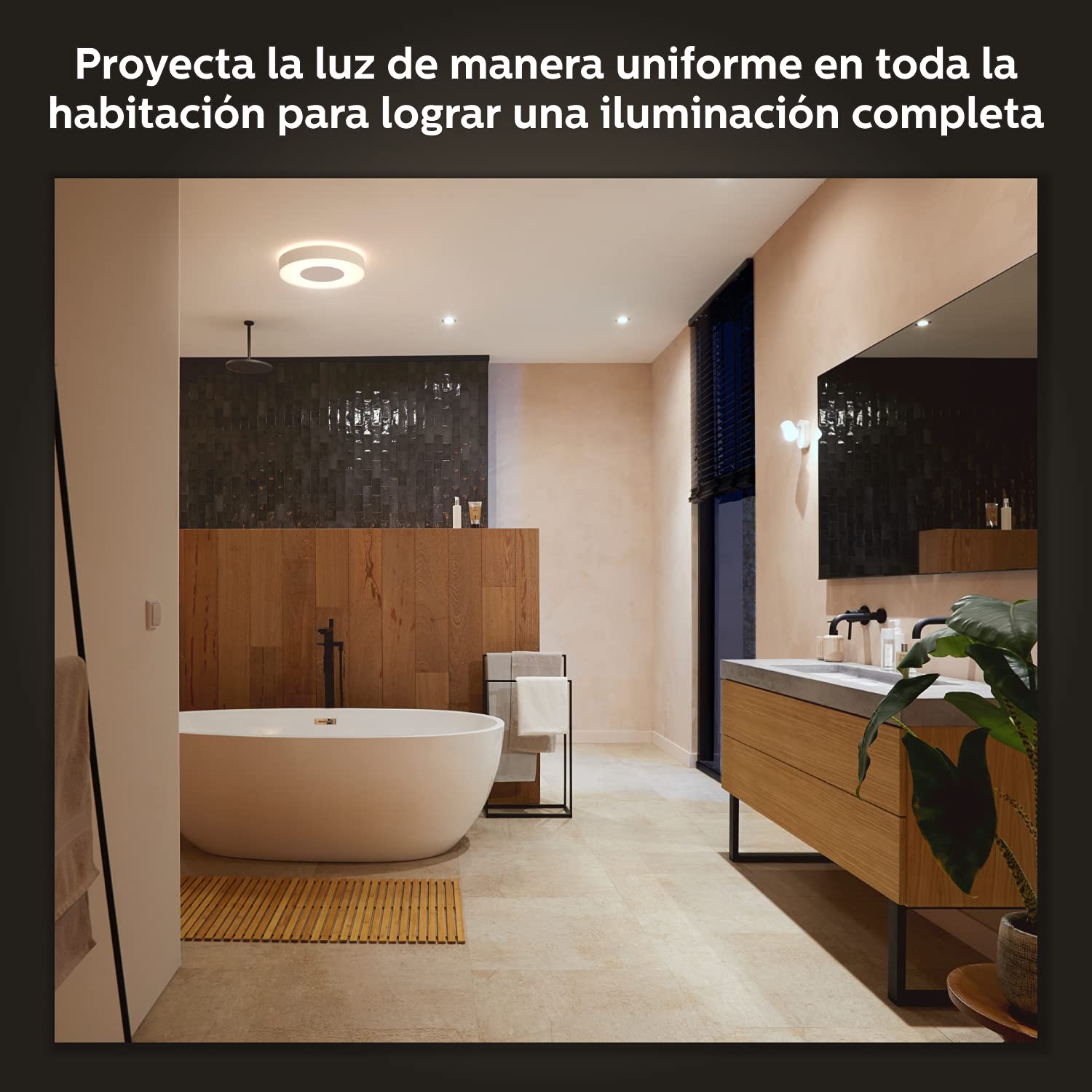 Philips Hue – Lámpara de Techo LED Inteligente Hue Xamento, 33W - 2450 lúmens - Luz Blanca y de Colores, Compatible con Alexa y Google Home, Color Blanco, 38cm diámetro