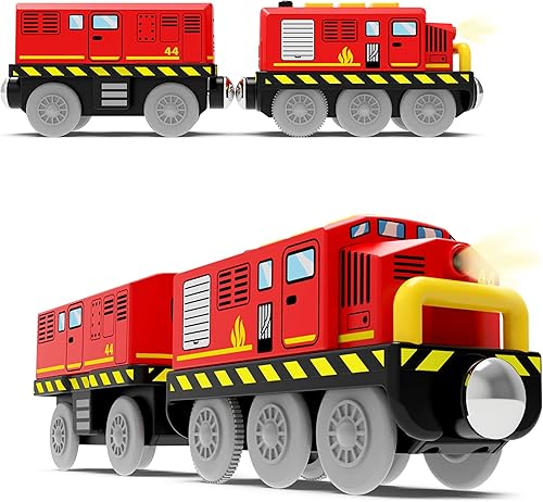 Miniatura 6 de Juego de tren de juguete a pilas con tren magnético, tren eléctrico motorizado compatible con Thomas, Brio, Melissa y Doug