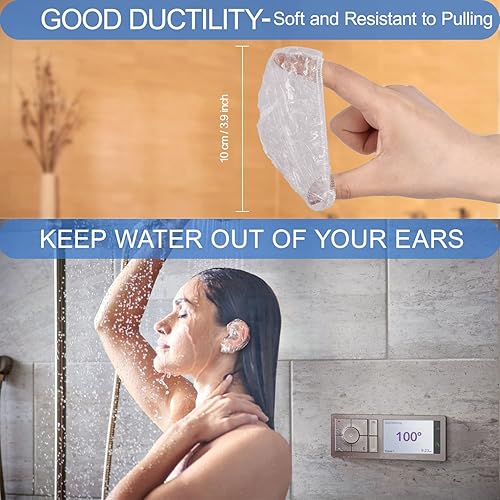 Miniatura 9 de MORGLES Gorros de ducha reutilizables, impermeables, 100 unidades, desechables de plástico, para mujeres, baño, peluquería, hogar y viajes