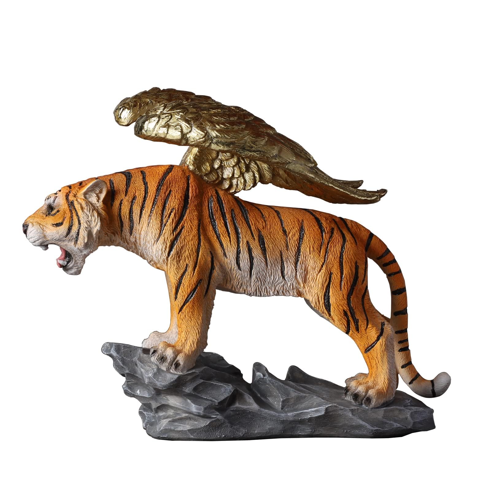 YXCQHZM Tiger Ornament Sculpture, Resin Tiger Statues Figurine for Home Living Room Bedroom Decoration (A)