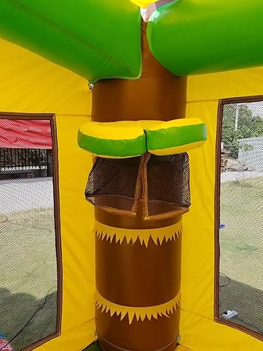 Miniatura 8 de Crossover Tropical Jungle Smiley Face Casa inflable  13 x 12 x 145 pies  Gran unidad inflable castillo para niños  Casa de rebote para fiesta al