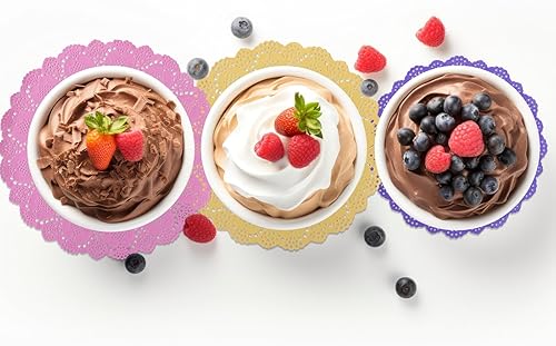 Miniatura 6 de Boao Juego de 160 manteles individuales redondos de papel decorativo de encaje para decoración de pasteles, bodas, vajilla, 8 tamaños surtidos, 12,