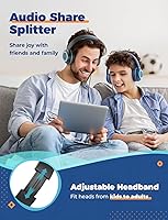Vista 2 de iClever 2Pack - Audífonos para niños con divisor para compartir - 85 dBA de volumen seguro limitado - HS22, audífonos con cable para niños