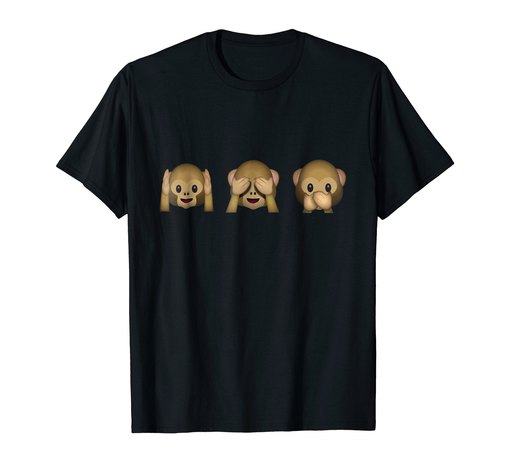 Cute Emoticon T-ShirtsCute Hear See Speak No Evil Emoticon T-Shirt T-ShirtOEKO-TEX STANDARD 100