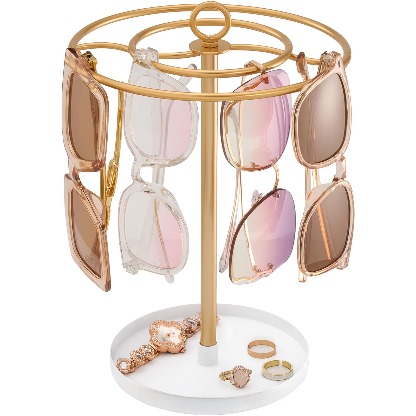 ProCase Soporte Giratorio 360° Almacenamiento para 20 Gafas de Sol Dorado