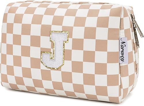 Vista 38 de Narwey Bolsa de maquillaje con iniciales para adolescentes y niñas, regalos de moda de 6, 8, 10, 11, 12, 14, 16, 18 años, bolsa de aseo cosmética